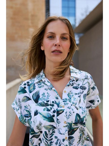 Moodo Cămașă albă din viscoză Moodo