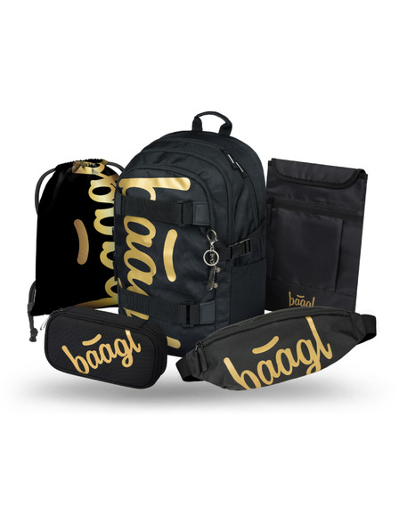 BAAGL  BAAGL SET 5 Skate Gold: rucsac, penar, sac, borseta, husă pentru laptop