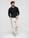 Ombre Clothing Polokošile bărbătească BASIC cu mânecă lungă - neagră V2 OM-POBL-0162 Ombre Clothing