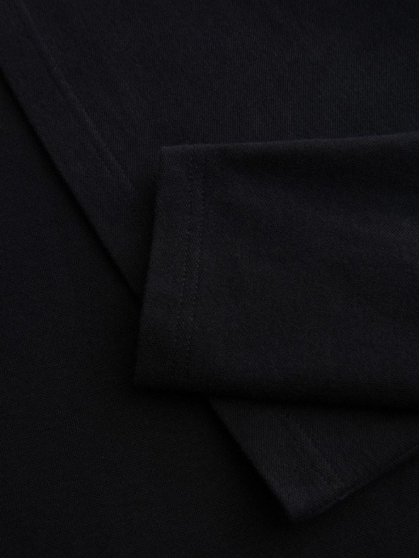 Ombre Clothing Polokošile bărbătească BASIC cu mânecă lungă - neagră V2 OM-POBL-0162 Ombre Clothing