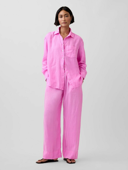 GAP Pantaloni din in Relaxed Wide-Leg GAP