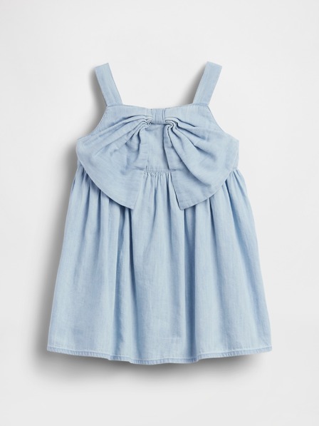GAP Baby rochie din denim cu fundă GAP