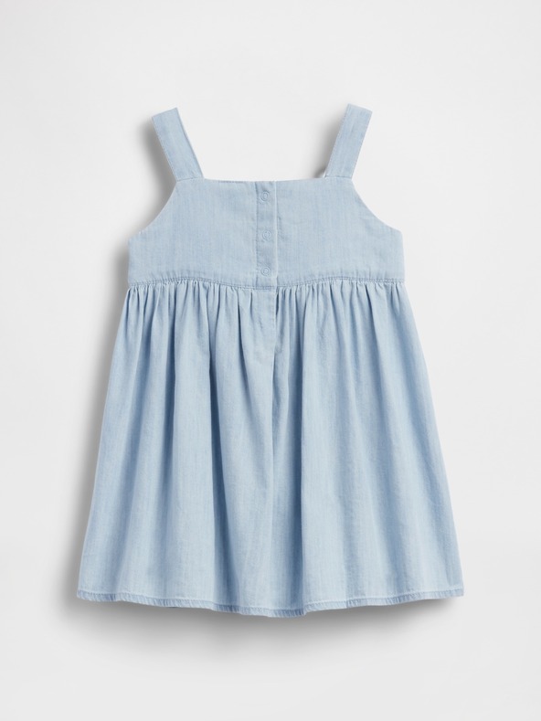 GAP Baby rochie din denim cu fundă GAP