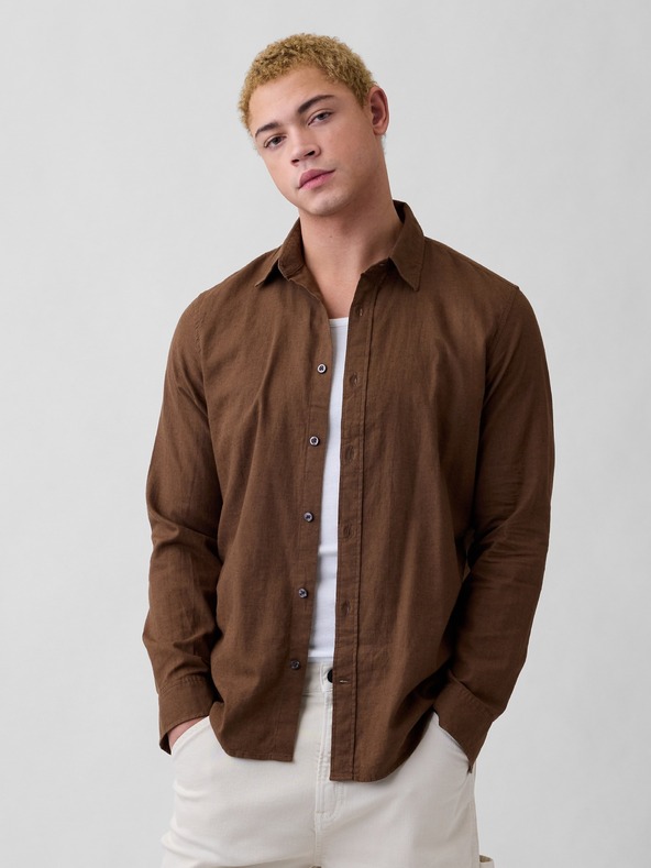 GAP Cămașă din amestec de in standard fit GAP