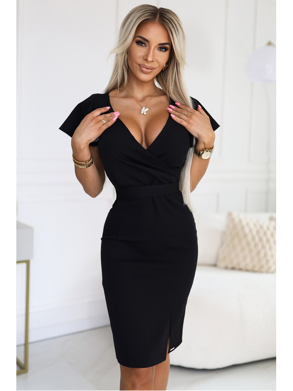 numoco Rochie eleganta cu decolteu geanta - negru Numoco NINA