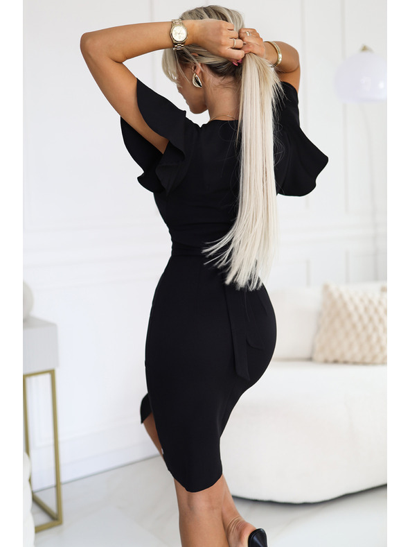 numoco Rochie eleganta cu decolteu geanta - negru Numoco NINA