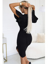 numoco Rochie eleganta cu decolteu geanta - negru Numoco NINA