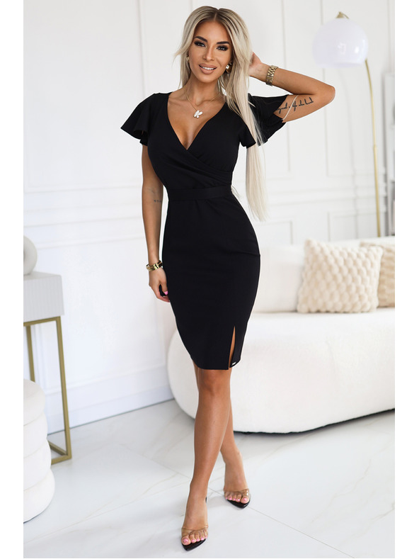 numoco Rochie eleganta cu decolteu geanta - negru Numoco NINA