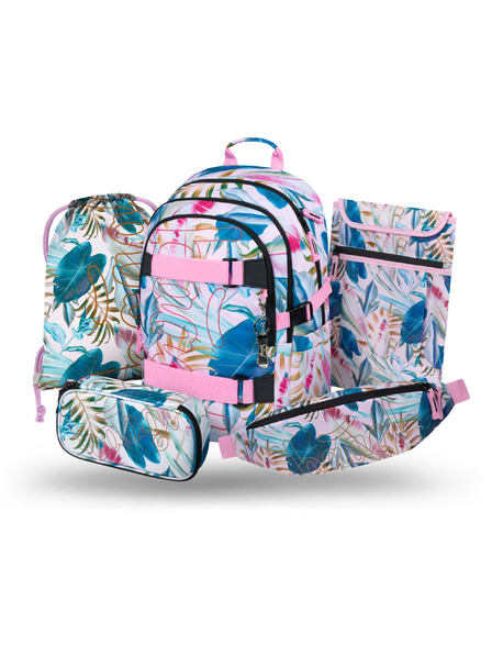 BAAGL  BAAGL SET 5 Skate Leafs: rucsac, penar, sac, borseta, husă pentru laptop