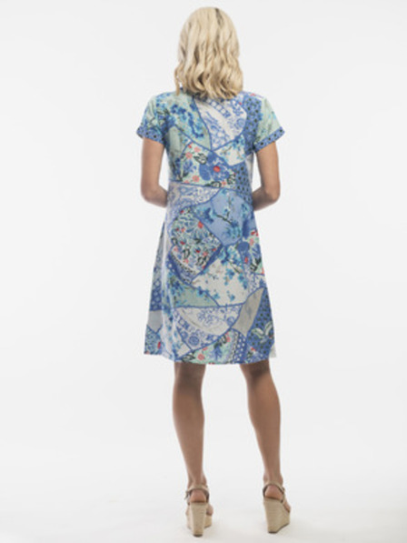 Orientique Rochie cu motive florale pentru femei, de culoare albastră, cu lenjerie Orientique