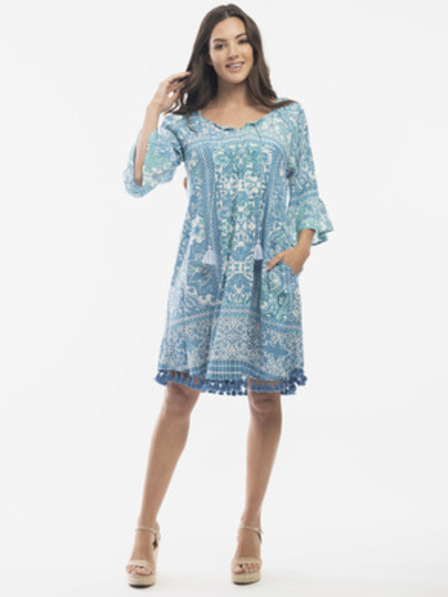 Orientique Rochie pentru femei cu model albastru