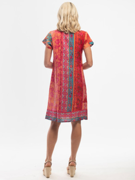 Orientique Rochie pentru femei cu model roșu-portocaliu