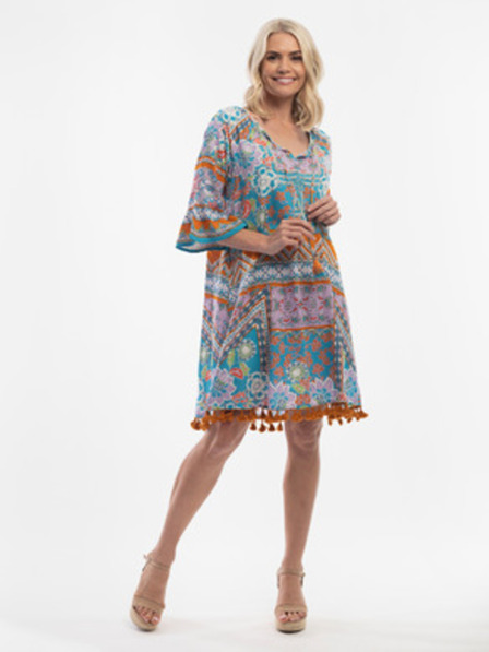 Orientique Rochie pentru femei cu model turcoaz