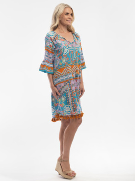 Orientique Rochie pentru femei cu model turcoaz