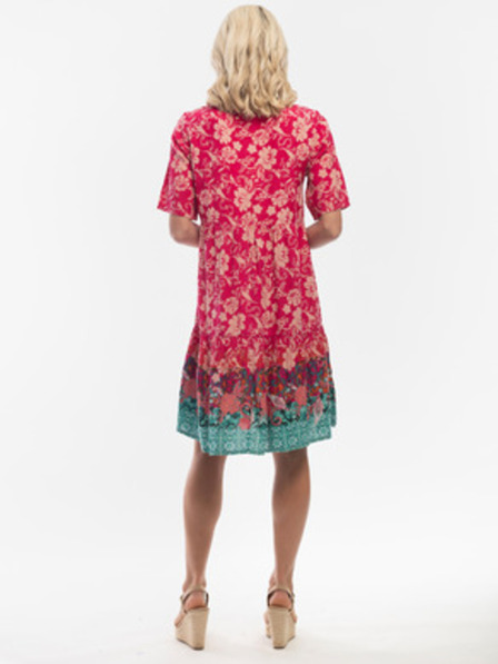 Orientique Rochie pentru femei cu flori roz închis