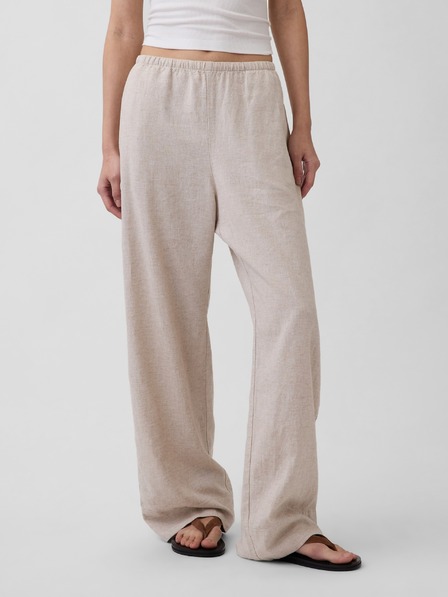 GAP Pantaloni din in Relaxed Wide-Leg GAP