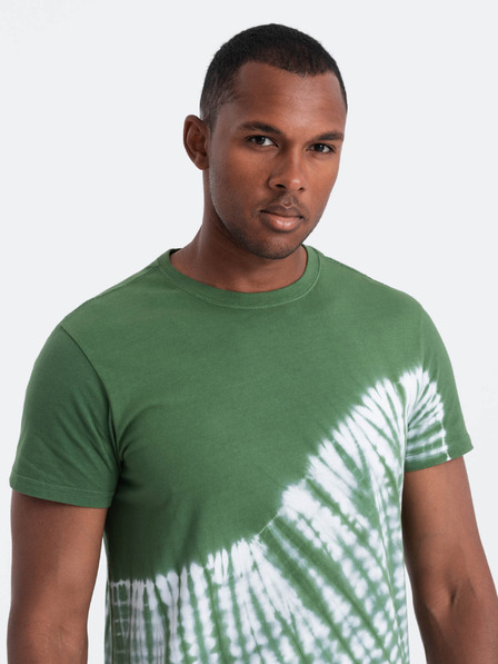 Ombre Clothing Cămașă batik verde închis pentru bărbați Ombre Clothing