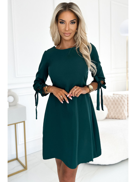 numoco Rochie trapez cu fundițe - verde Numoco ALICE