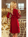 numoco ALICE Rochie cu fundițe - culoare bordo