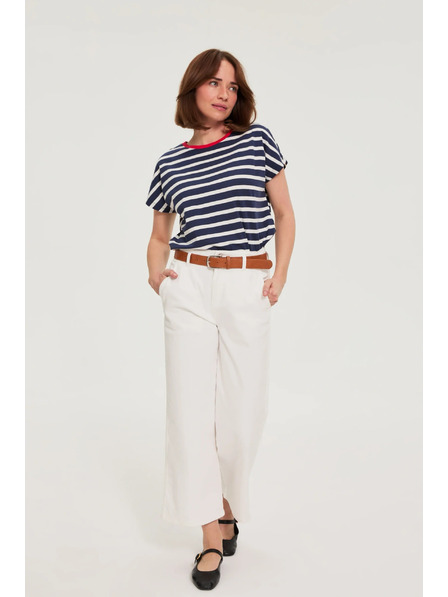 Moodo Tricou dungat din bumbac bleumarin Moodo