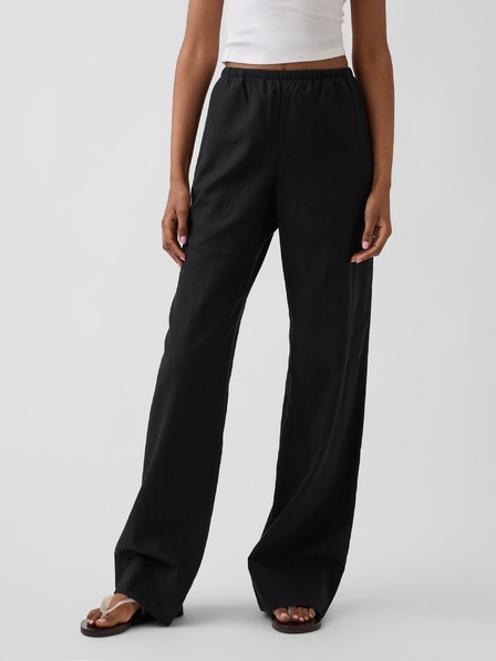 GAP Pantaloni din in Relaxed Wide-Leg GAP