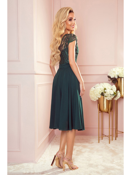 numoco Rochie din șifon cu decolteu din dantelă - verde Numoco LINDA