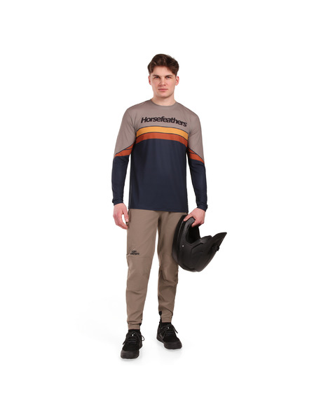 Horsefeathers Bike tricou Quantum LS - indigo/taupe