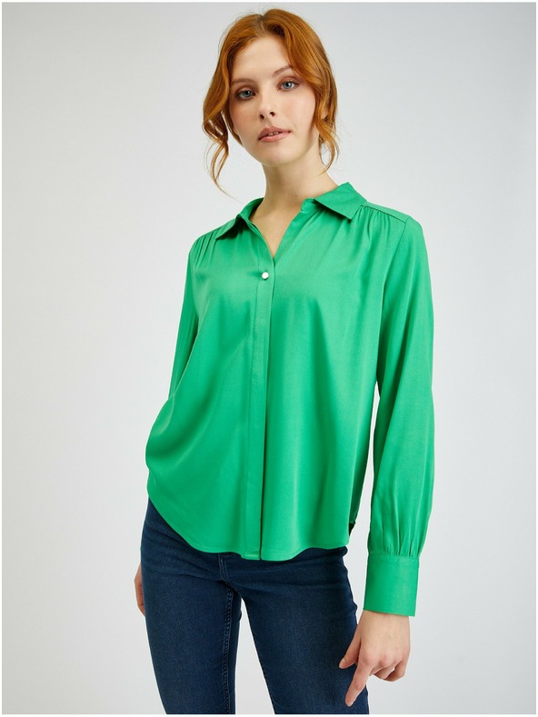 Orsay Bluză damă verde din satin ORSAY
