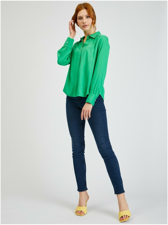 Orsay Bluză damă verde din satin ORSAY