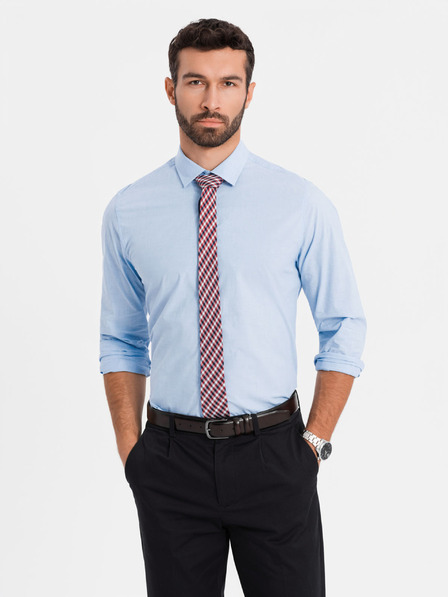 Ombre Clothing Cămașă albastru deschis pentru bărbați Ombre Clothing