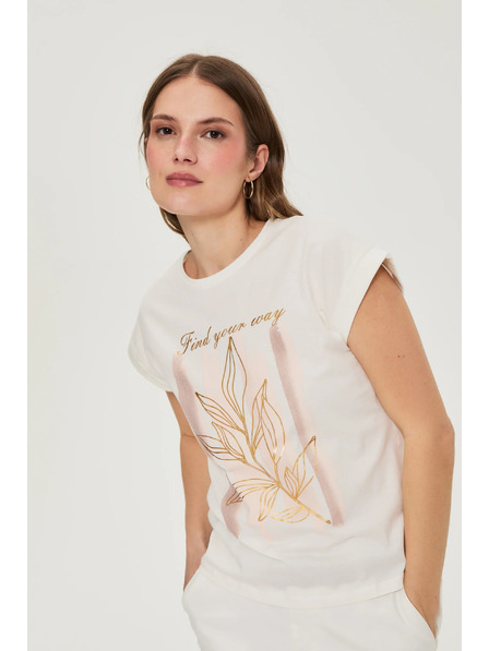 Moodo Bluză cu imprimeu alb Moodo