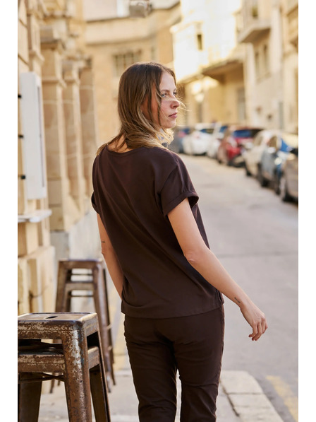 Moodo Bluză maro cu imprimeu Moodo