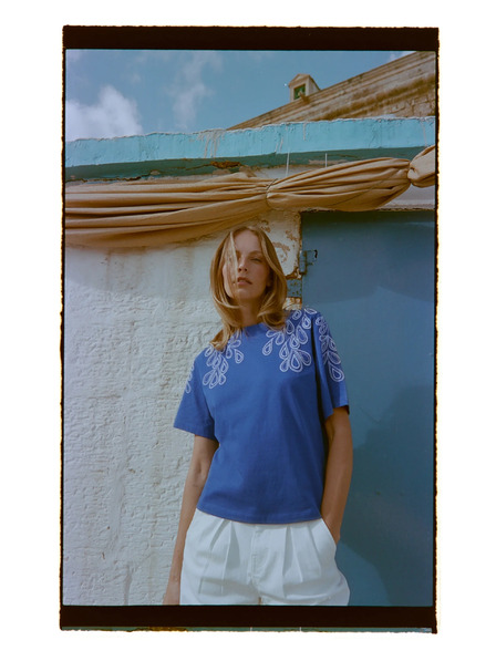 Moodo Tricou din bumbac albastru Moodo