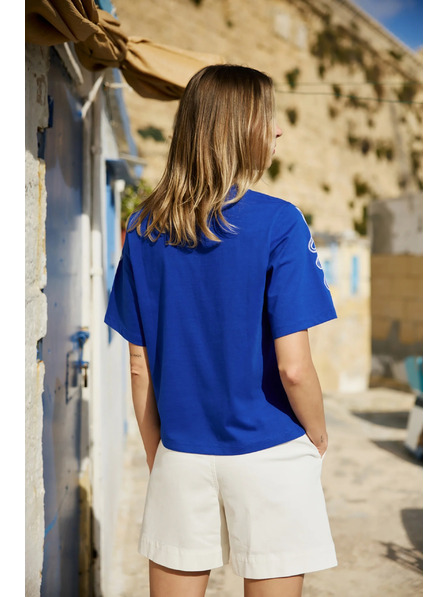 Moodo Tricou din bumbac albastru Moodo