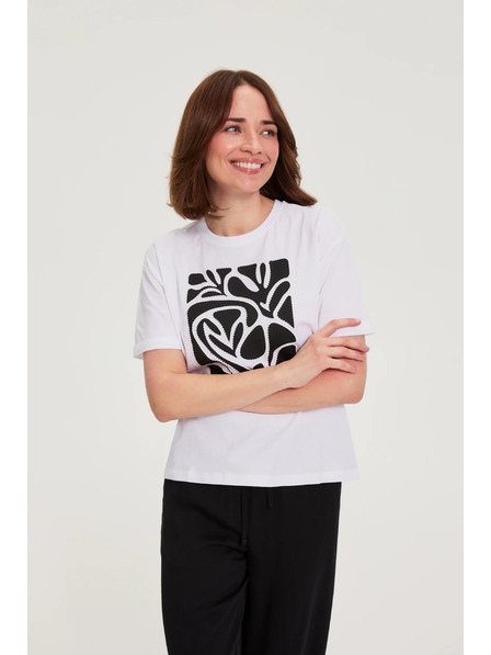 Moodo Bluză cu imprimeu alb Moodo