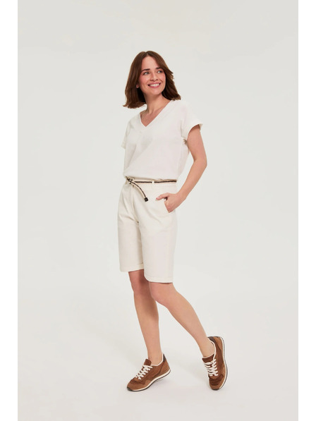 Moodo Pantaloni scurți din bumbac albi Moodo