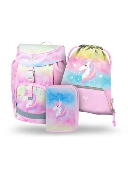 BAAGL  BAAGL SET 3 Airy Rainbow Unicorn: servieta, penar, saculet
