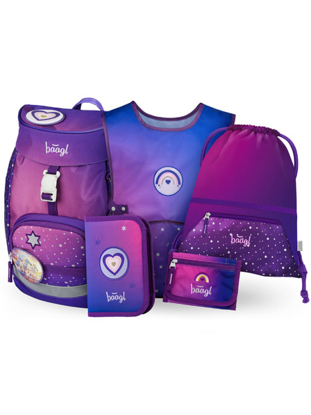 BAAGL  BAAGL SET 5 Airy Cai inima: rucsac, penar, saculet, sort, portofel