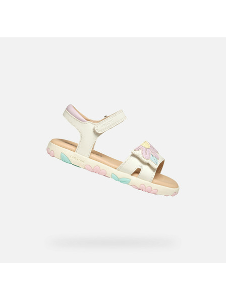 Geox Sandale albe pentru fete Geox Sandal Haiti