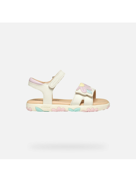 Geox Sandale albe pentru fete Geox Sandal Haiti