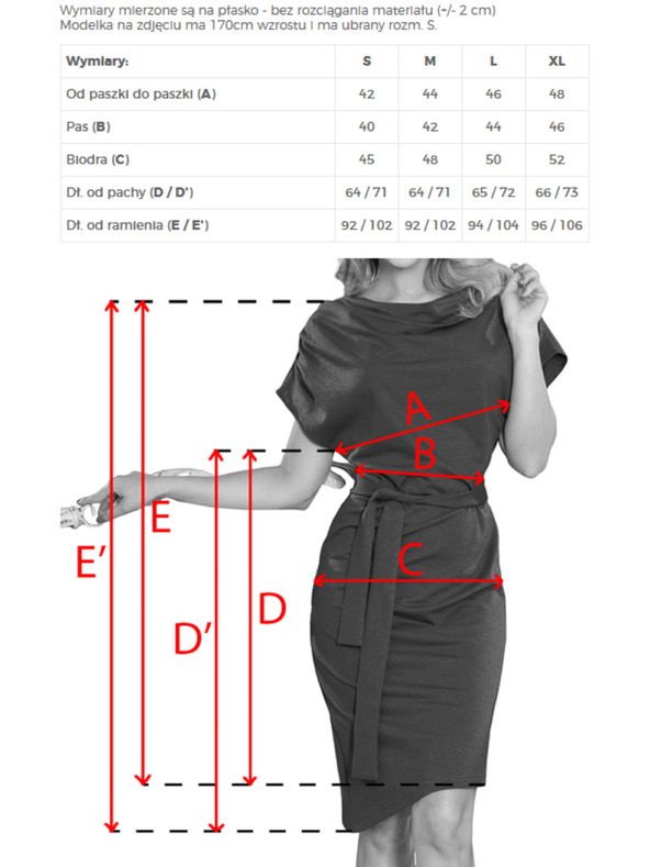 numoco Rochie Numoco ROXI cu fustă asimetrică și curea