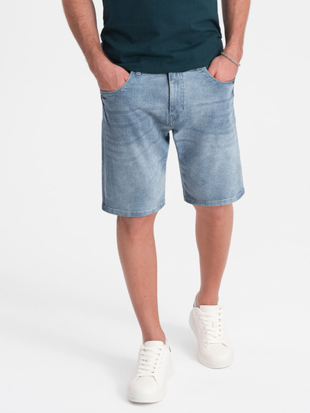 Ombre Clothing Pantaloni scurți din denim albastru deschis pentru bărbați Ombre Clothing