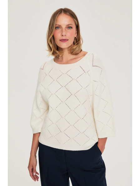 Moodo Pulover bej decorat cu mărgele Moodo