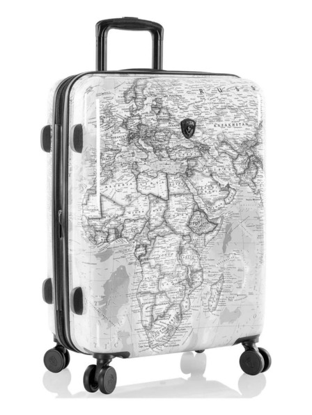 Heys Valiză de călătorie cu model alb-negru Heys Journey 3G M Black/White Map