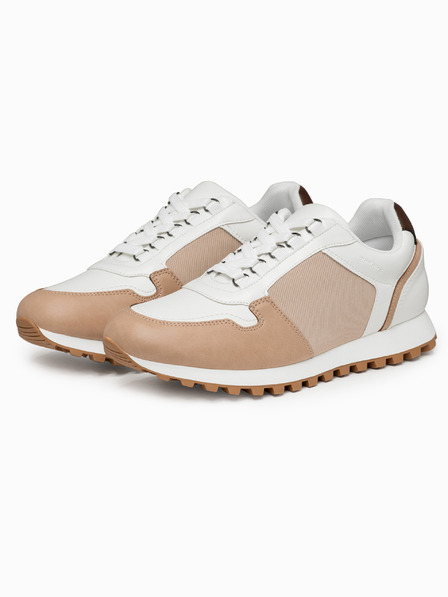 Ombre Clothing Pantofi OM-FOSL-0243 - albi/nisipiu Ombre Clothing