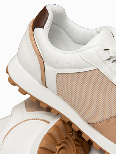 Ombre Clothing Pantofi OM-FOSL-0243 - albi/nisipiu Ombre Clothing