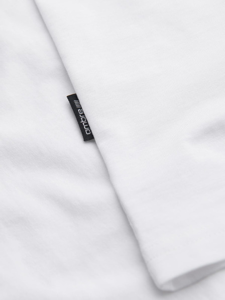 Ombre Clothing Tricouri din bumbac BASIC pentru bărbați cu decolteu rotund - negru/alb/roșu închis V6 OM-TSBS-0268 Ombre Clothing