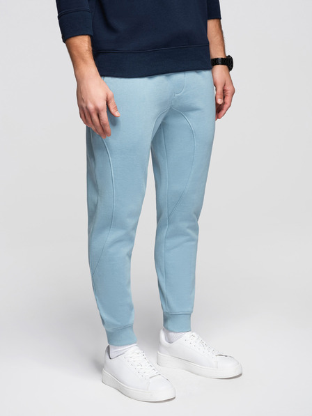 Ombre Clothing Pantaloni de trening bărbătești BASIC cu nervuri - albastru V7 OM-PABS-0305 Ombre Clothing