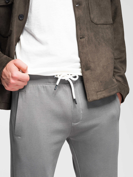 Ombre Clothing Pantaloni de trening bărbătești din bumbac BASIC cu pernă neîncleștată - gri V8 OM-PABS-0304 Ombre Clothing