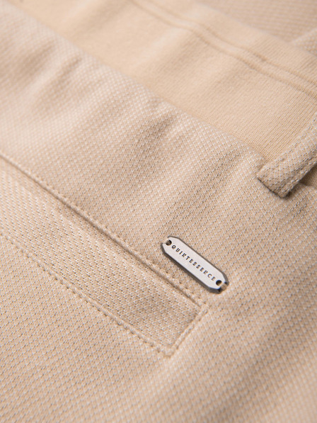 Ombre Clothing Pantaloni casual bărbătești CARROT FIT din tricot jacquard - bej V2 OM-PACP-0292 Ombre Clothing